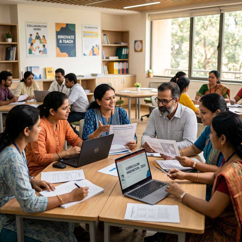 Traditional classroom with a teacher addressing students
